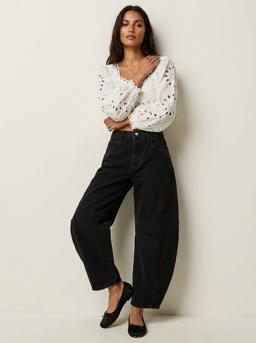 Dames High-Waisted Jeans – Relaxte Pasvorm voor Dagelijks Gebruik