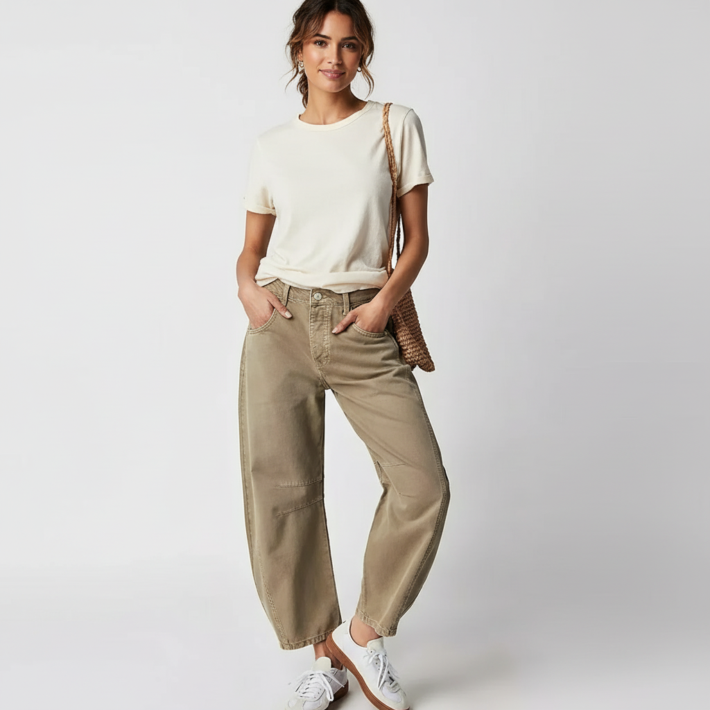 Dames High-Waisted Jeans – Relaxte Pasvorm voor Dagelijks Gebruik