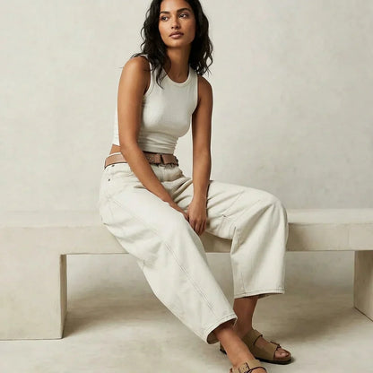 Dames High-Waisted Jeans – Relaxte Pasvorm voor Dagelijks Gebruik