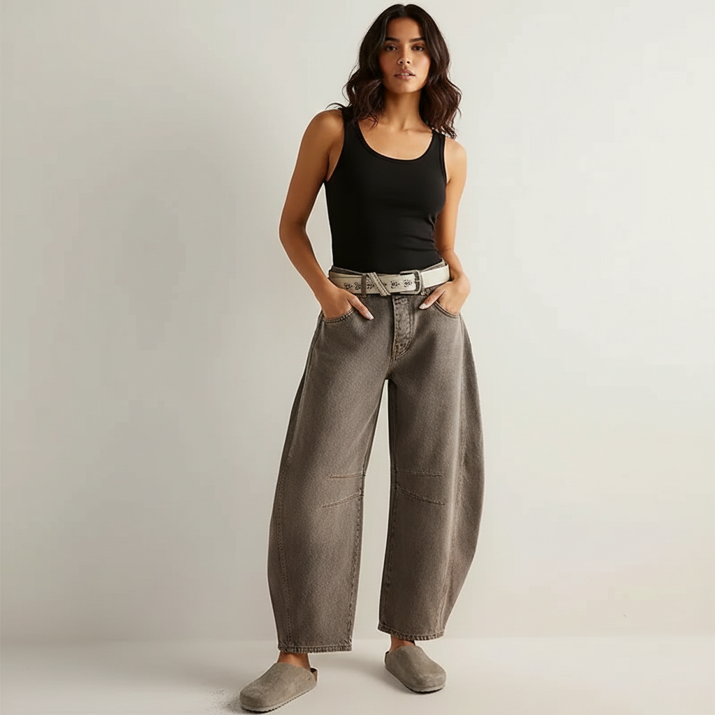Dames High-Waisted Jeans – Relaxte Pasvorm voor Dagelijks Gebruik