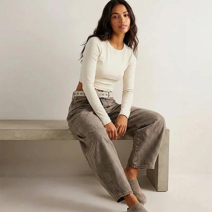 Dames High-Waisted Jeans – Relaxte Pasvorm voor Dagelijks Gebruik