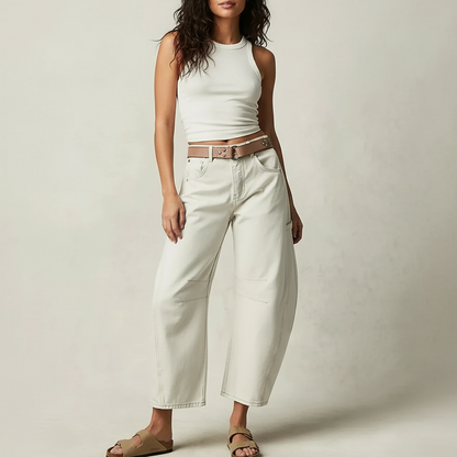 Dames High-Waisted Jeans – Relaxte Pasvorm voor Dagelijks Gebruik