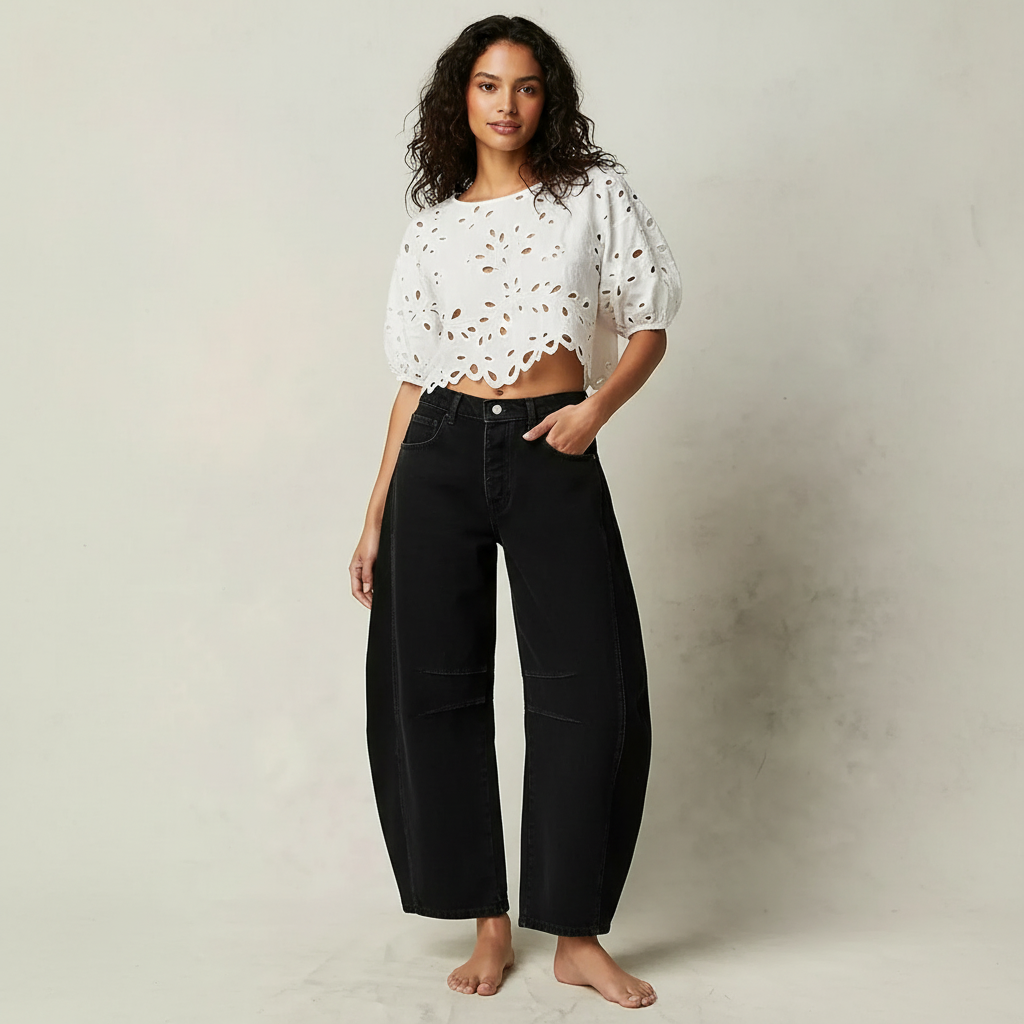 Dames High-Waisted Jeans – Relaxte Pasvorm voor Dagelijks Gebruik