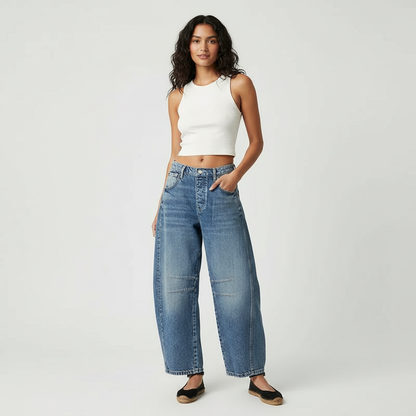 Dames High-Waisted Jeans – Relaxte Pasvorm voor Dagelijks Gebruik