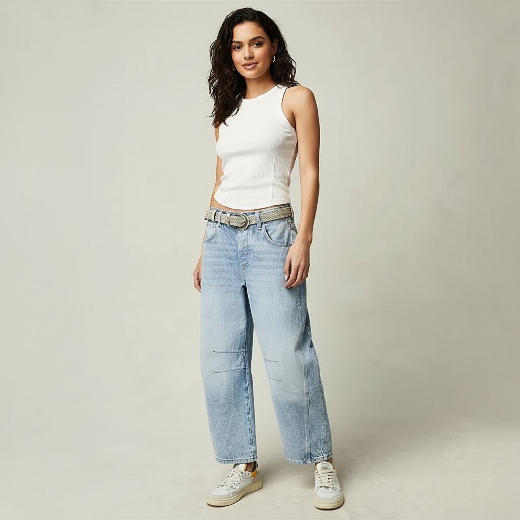 Dames High-Waisted Jeans – Relaxte Pasvorm voor Dagelijks Gebruik
