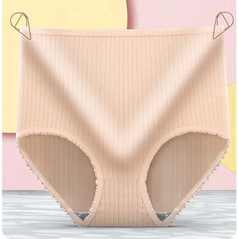 Lara - Licht Corrigerende High Waist Onderbroek in Geribde Stof voor Dames
