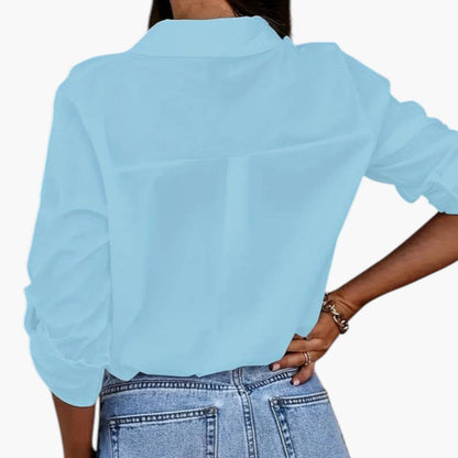 Dames Blouse met Overhemdkraag en Doorknoopsluiting