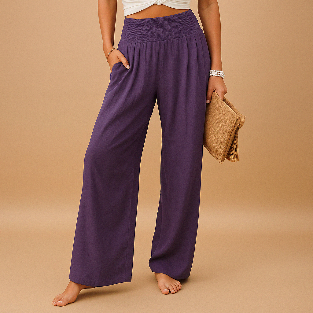 Broek Dames | Wijde Pijpen & Elastische Taille