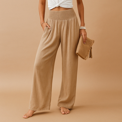 Broek Dames | Wijde Pijpen & Elastische Taille