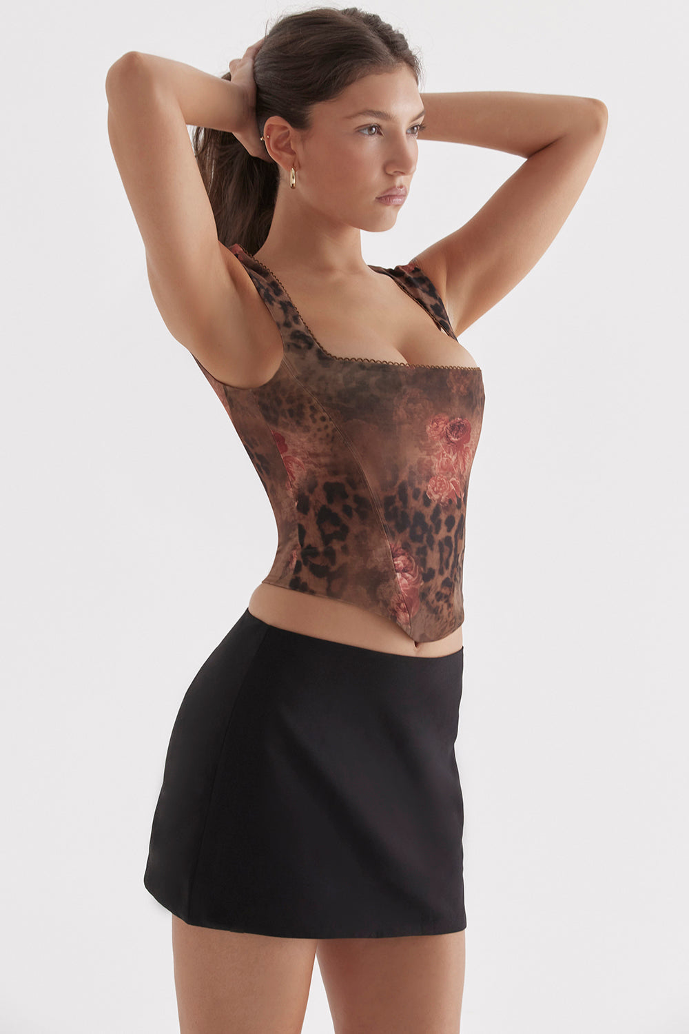 Ivette - Korset met Bloemen- en Luipaardprint