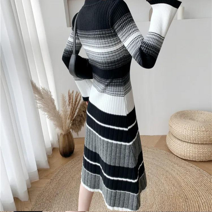 Vianna - Stijlvol Gestreept Midikleed | Elegant & Comfortabel