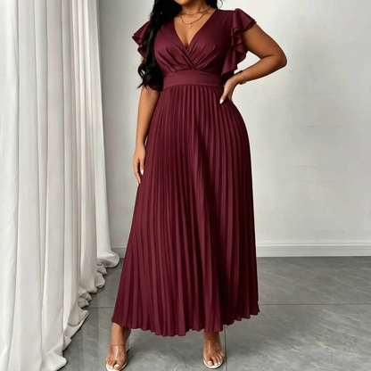 Dames Galajurk Maxi met Wikkeleffect en Plissérok