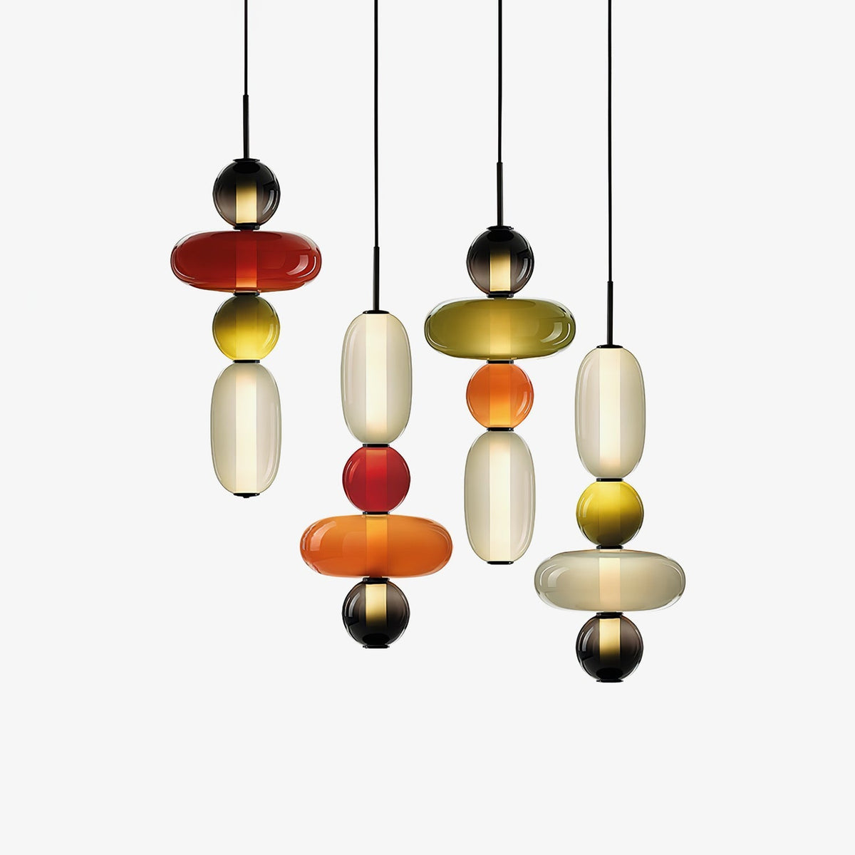 Hanglamp Glas Gekleurd - Modern Design met LED Verlichting