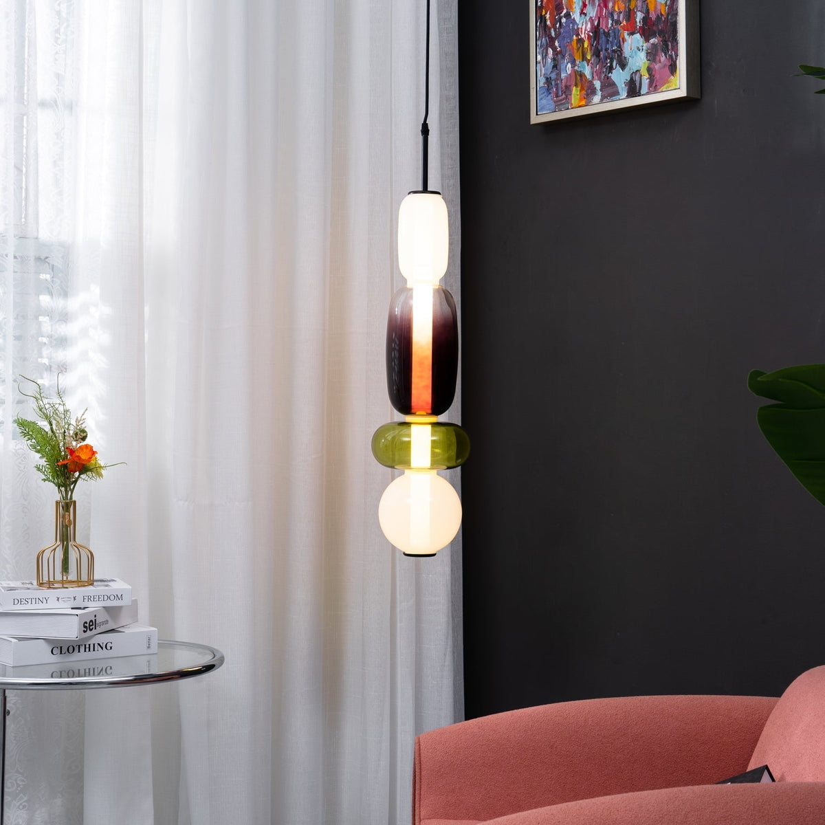 Hanglamp Glas Gekleurd - Modern Design met LED Verlichting