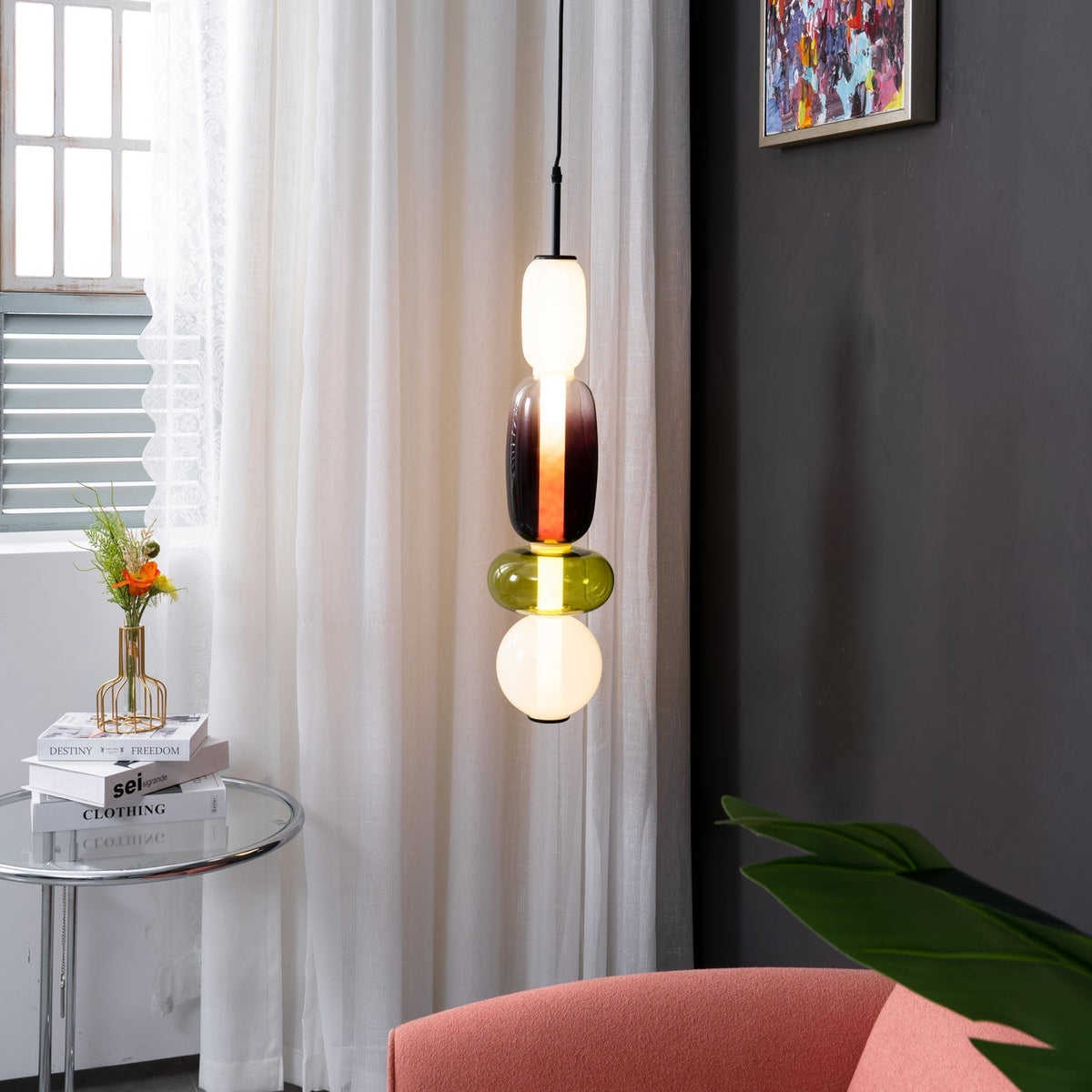Hanglamp Glas Gekleurd - Modern Design met LED Verlichting