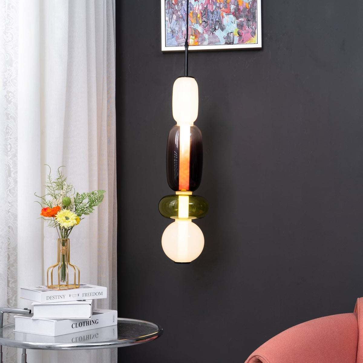 Hanglamp Glas Gekleurd - Modern Design met LED Verlichting