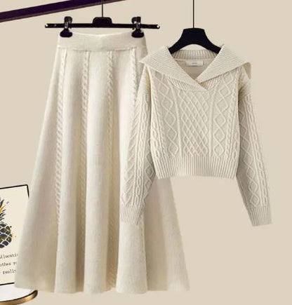 Maeve - Gebreide Tweedelige Set met Trui & Rok