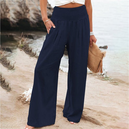Romy - Wijde Zomerbroek met Smock Taille