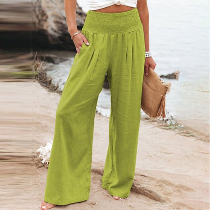 Romy - Wijde Zomerbroek met Smock Taille