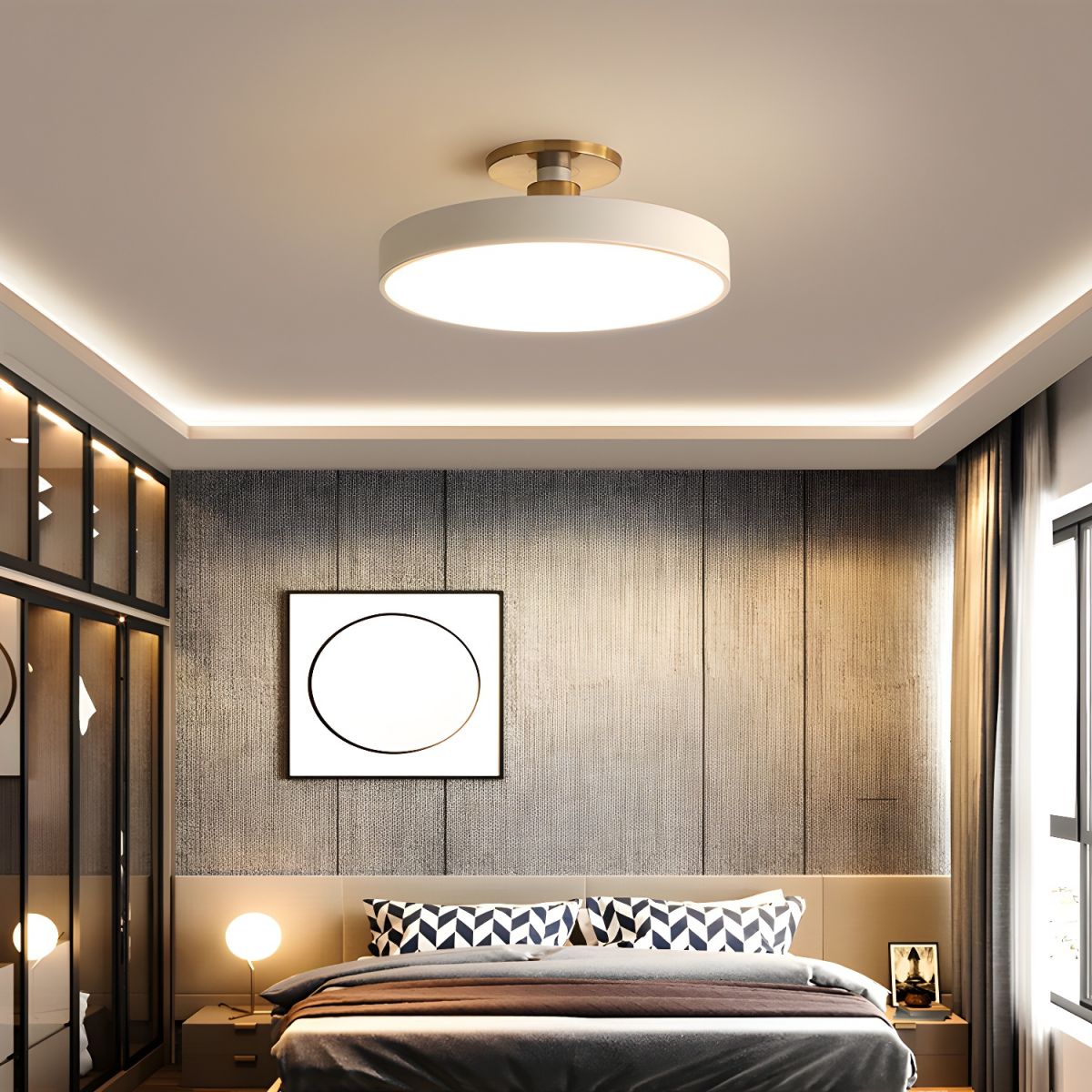 Plafondlamp LED Rond Semi-Flush Design met Dimfunctie