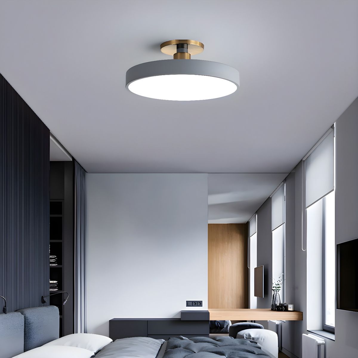 Plafondlamp LED Rond Semi-Flush Design met Dimfunctie