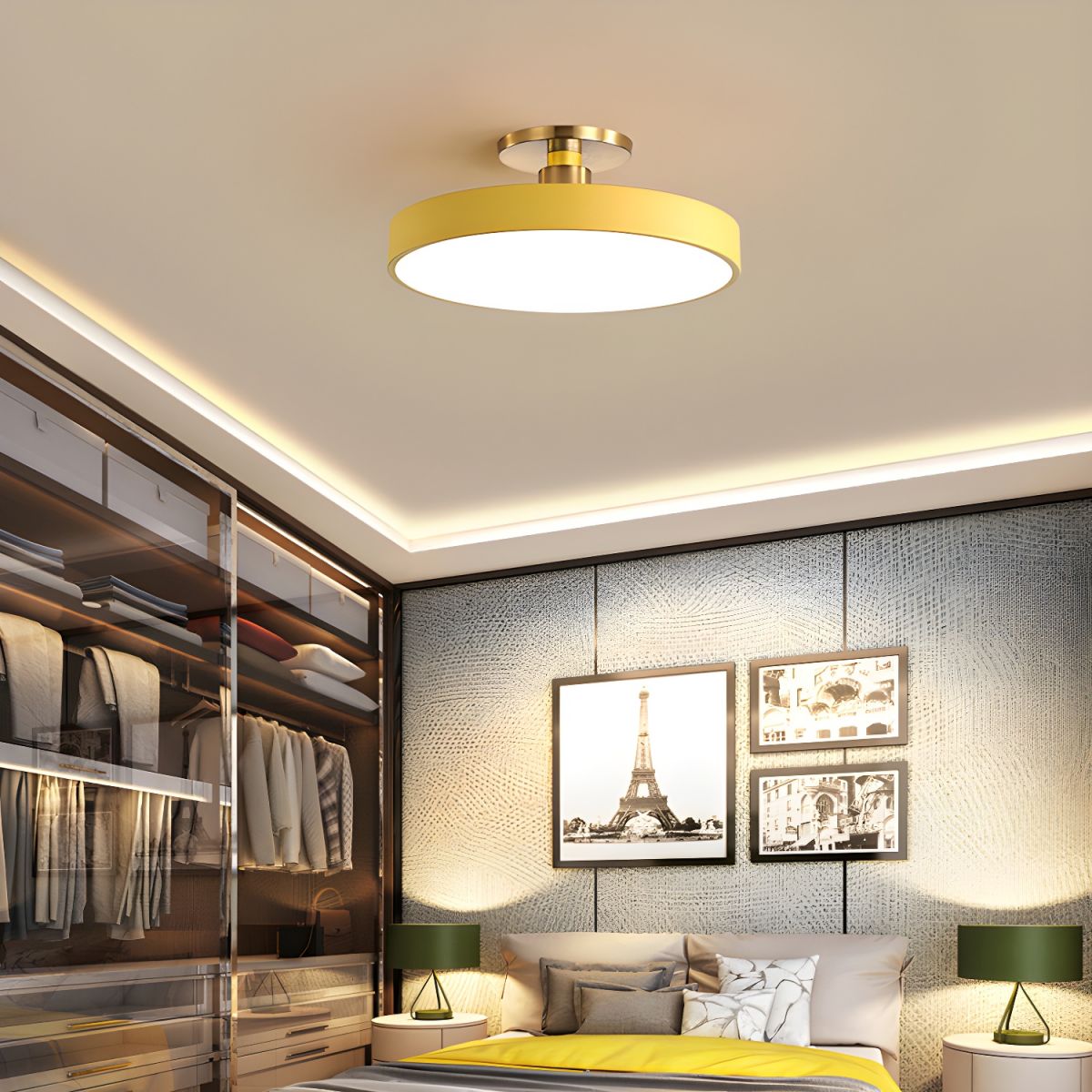Plafondlamp LED Rond Semi-Flush Design met Dimfunctie