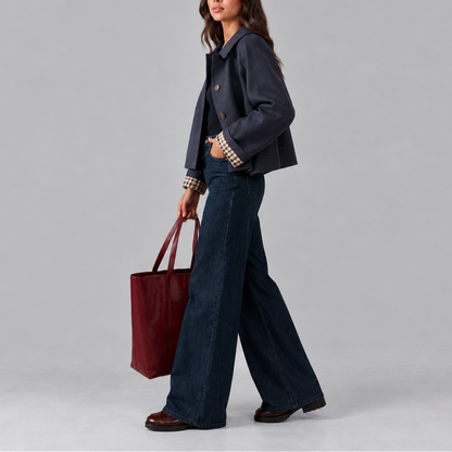 Dames Trenchcoat Kort met Geruite Voering