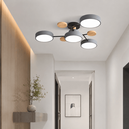 Plafondlamp LED Rond Minimalistisch Design Ijzer en Hout