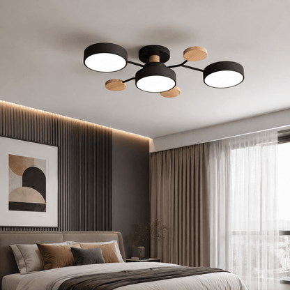 Plafondlamp LED Rond Minimalistisch Design Ijzer en Hout