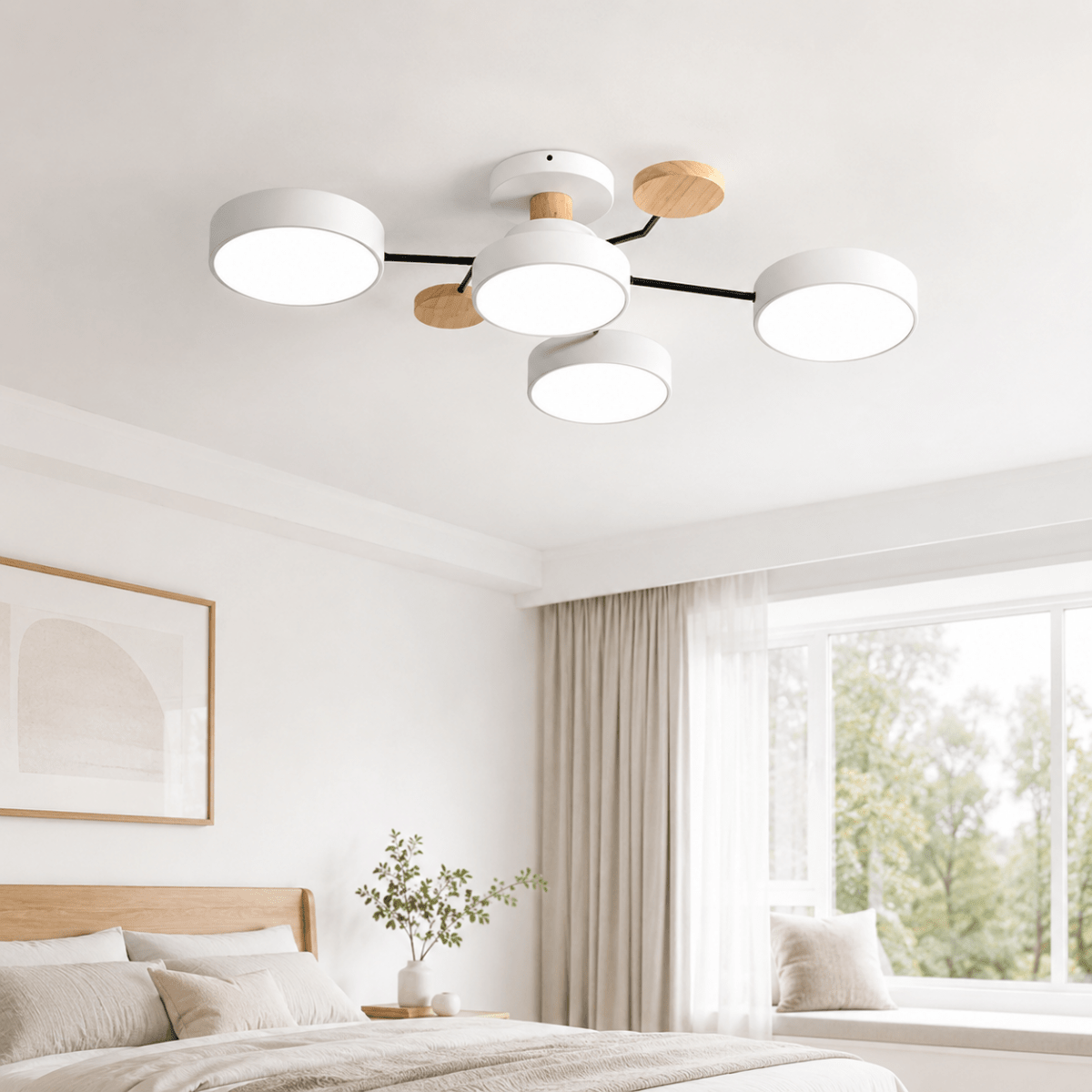 Plafondlamp LED Rond Minimalistisch Design Ijzer en Hout