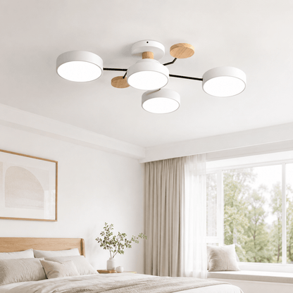 Plafondlamp LED Rond Minimalistisch Design Ijzer en Hout