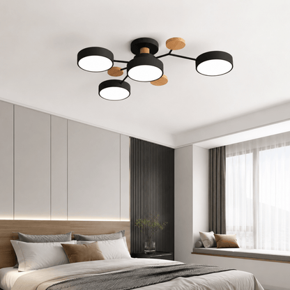 Plafondlamp LED Rond Minimalistisch Design Ijzer en Hout