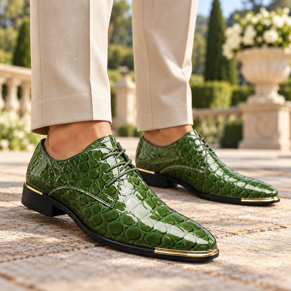 Heren Leren Veterschoenen met Structuurfinish