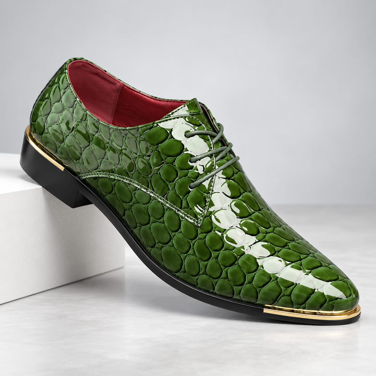 Heren Leren Veterschoenen met Structuurfinish