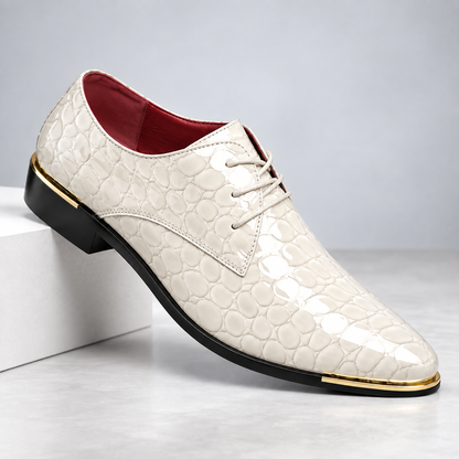 Heren Leren Veterschoenen met Structuurfinish