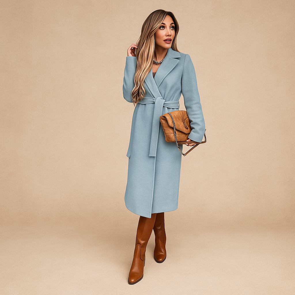 Dames Lange Wollen Jas – Zwart, Warm en Stijlvol voor Herfst en Winter