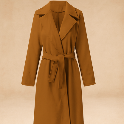 Dames Lange Wollen Jas – Zwart, Warm en Stijlvol voor Herfst en Winter