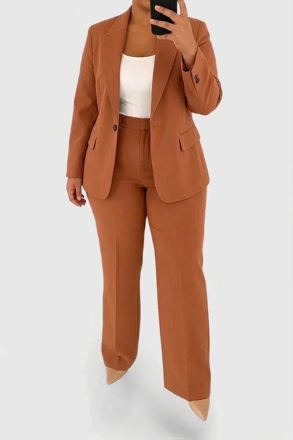 Dames Twee-Delige Pakset - Gecoördineerde Blazer en Broek Look