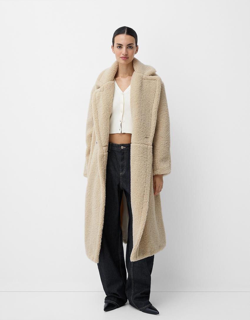 Femke - Stijlvolle Teddy-jas met Dubbele Rij Knoopsluiting (Plus Size)
