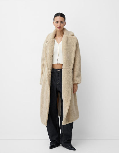 Femke - Stijlvolle Teddy-jas met Dubbele Rij Knoopsluiting (Plus Size)