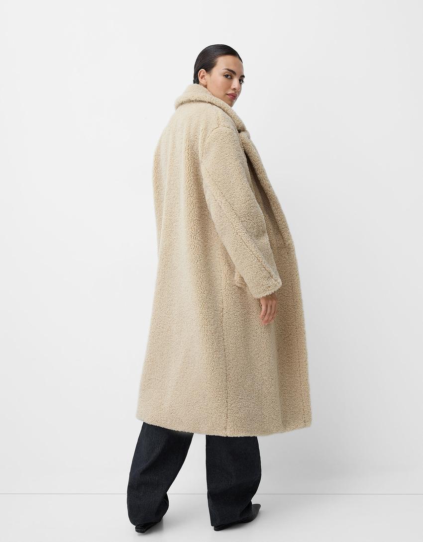 Femke - Stijlvolle Teddy-jas met Dubbele Rij Knoopsluiting (Plus Size)