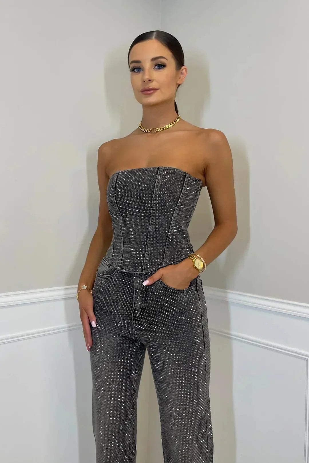 Lieve - Elegante Strapless Jumpsuit