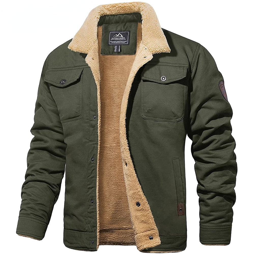 Heren Winterjas met Sherpa Voering - Warme Gevoerde Jas