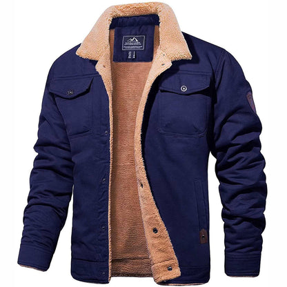 Heren Winterjas met Sherpa Voering - Warme Gevoerde Jas