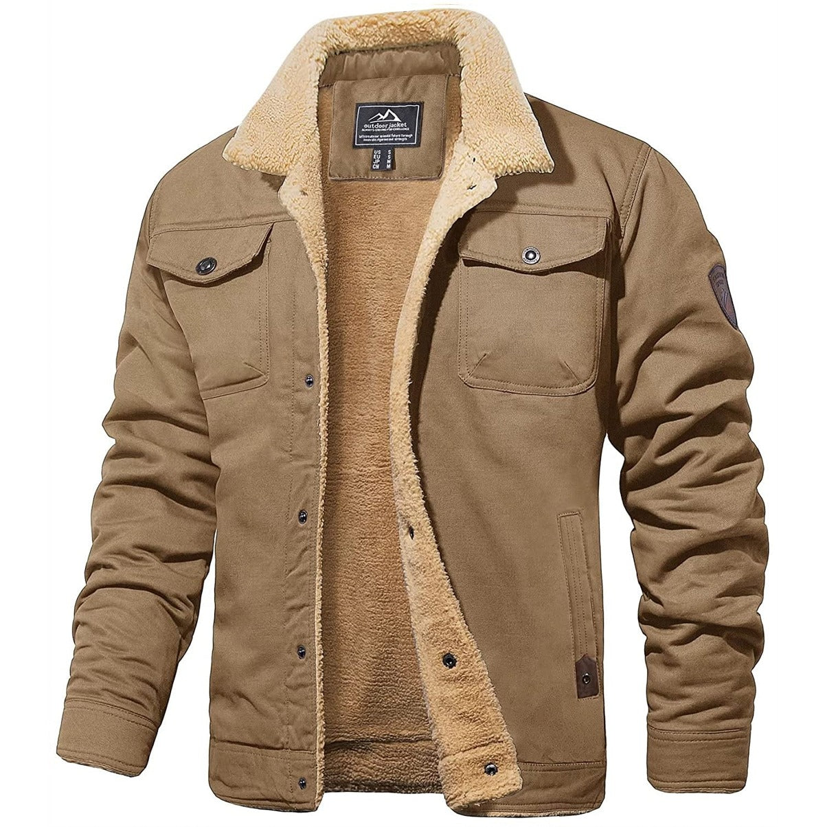 Heren Winterjas met Sherpa Voering - Warme Gevoerde Jas
