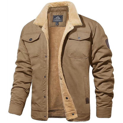 Heren Winterjas met Sherpa Voering - Warme Gevoerde Jas