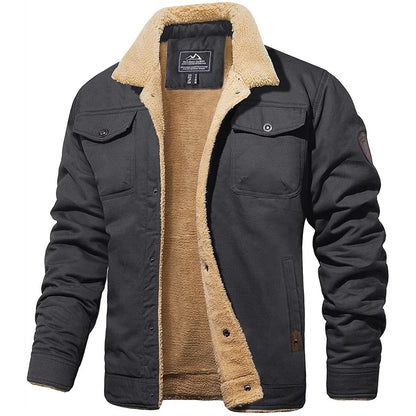 Heren Winterjas met Sherpa Voering - Warme Gevoerde Jas