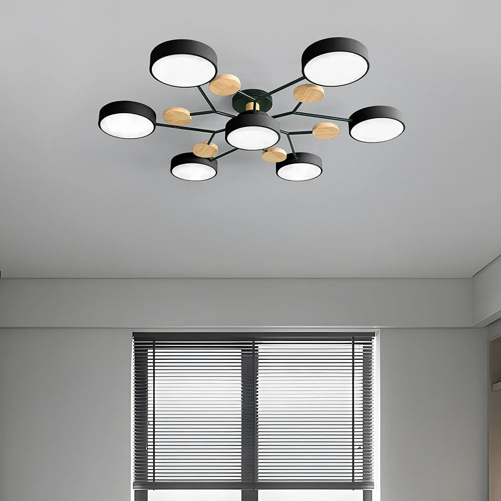 Ronde Plafondlamp IJzer met Acryl LED-lichtpunten
