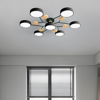 Ronde Plafondlamp IJzer met Acryl LED-lichtpunten