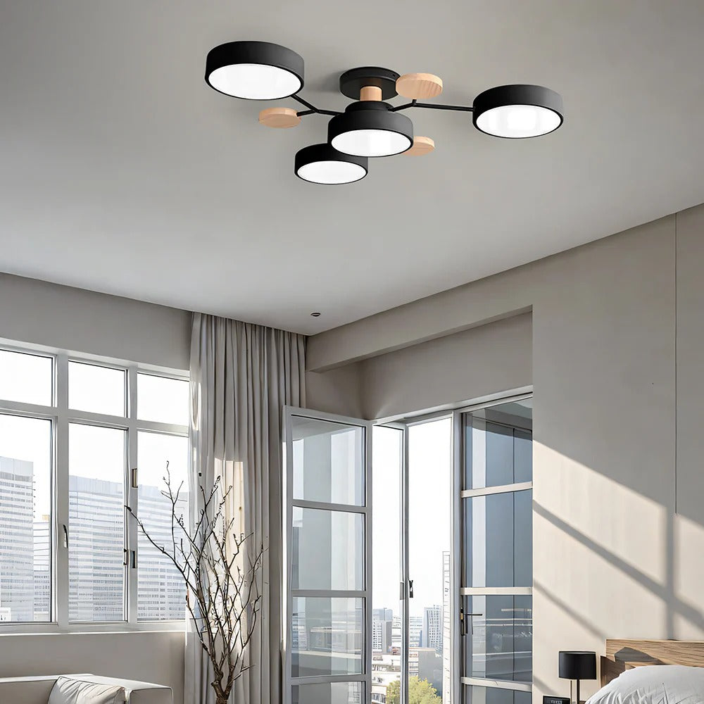 Ronde Plafondlamp IJzer met Acryl LED-lichtpunten